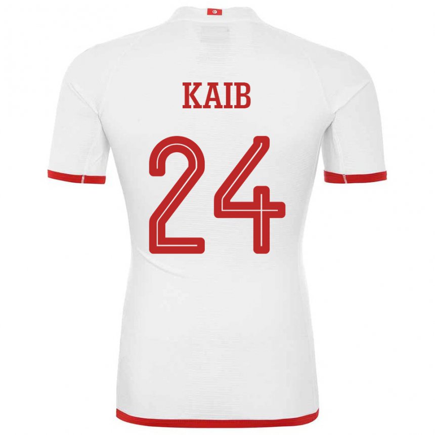 Kvinder Tunesiens Rami Kaib #24 Hvid Udebane Spillertrøjer 22-24 Trøje T-shirt