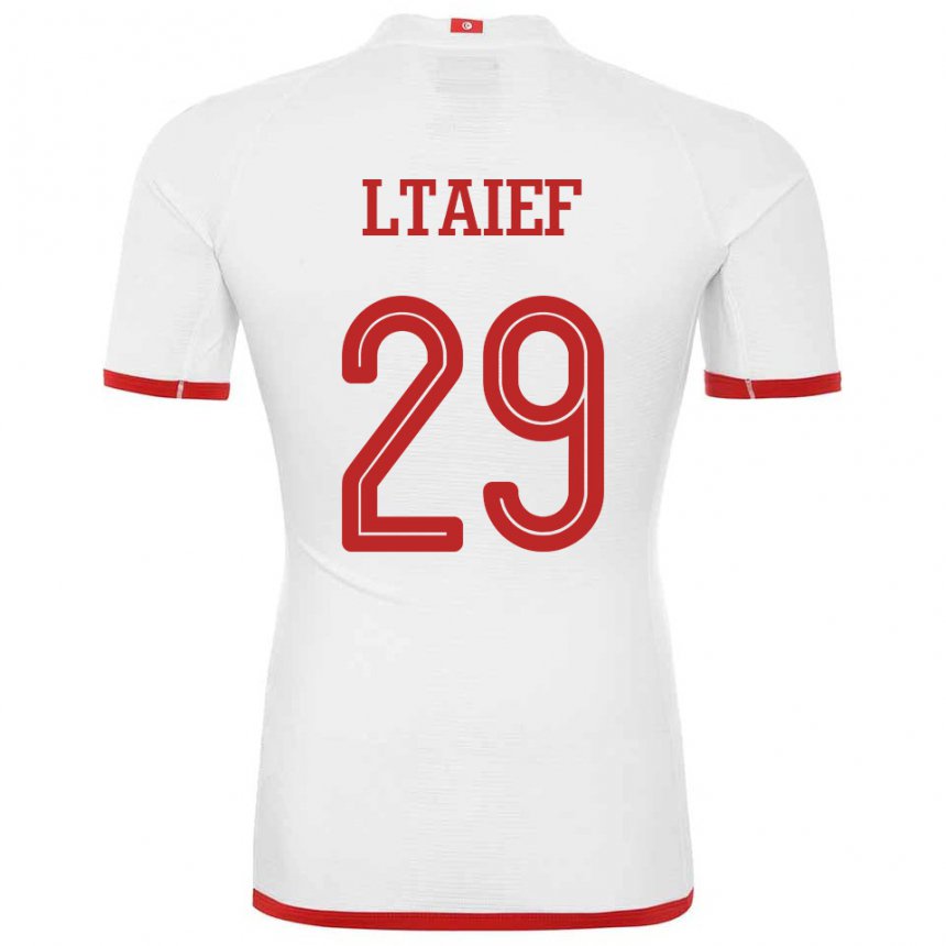 Kvinder Tunesiens Sayfallah Ltaief #29 Hvid Udebane Spillertrøjer 22-24 Trøje T-shirt