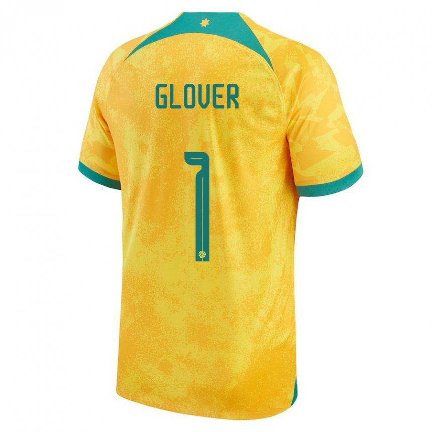 Børn Australiens Thomas Glover #1 Gylden Hjemmebane Spillertrøjer 22-24 Trøje T-shirt