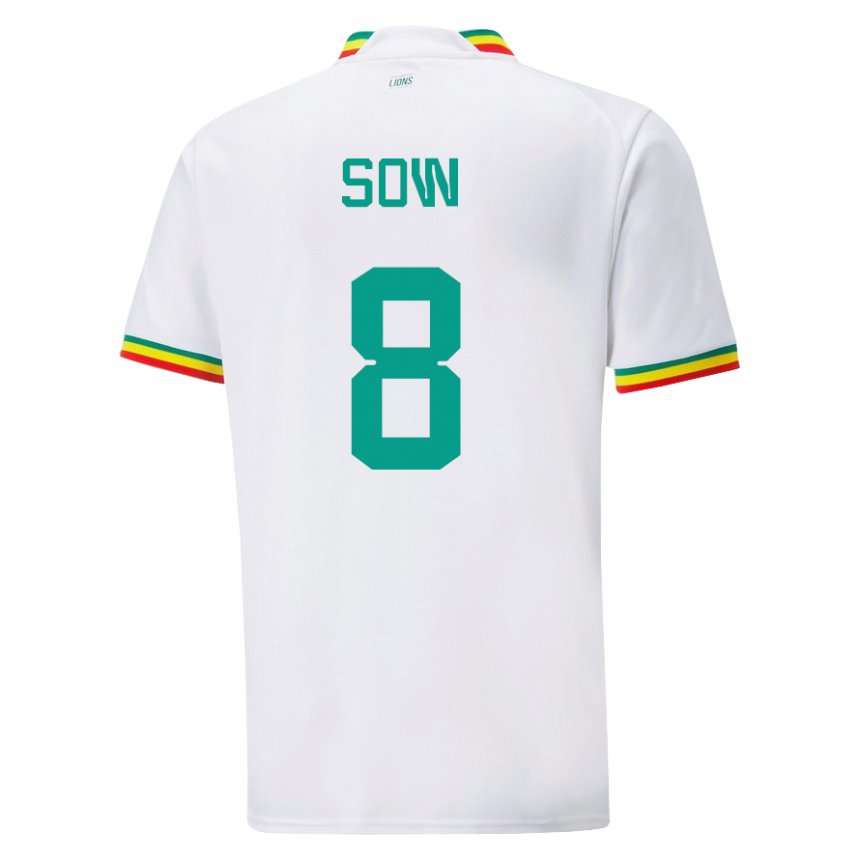 Børn Senegals Mbayang Sow #8 Hvid Hjemmebane Spillertrøjer 22-24 Trøje T-shirt