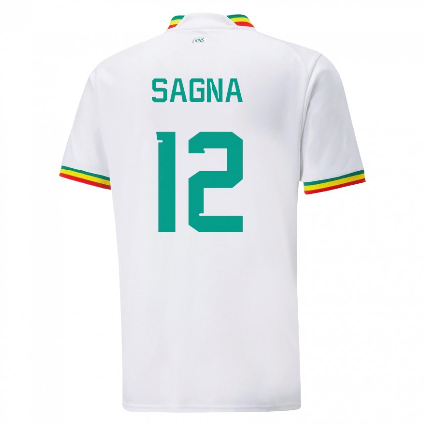 Børn Senegals Safietou Sagna #12 Hvid Hjemmebane Spillertrøjer 22-24 Trøje T-shirt