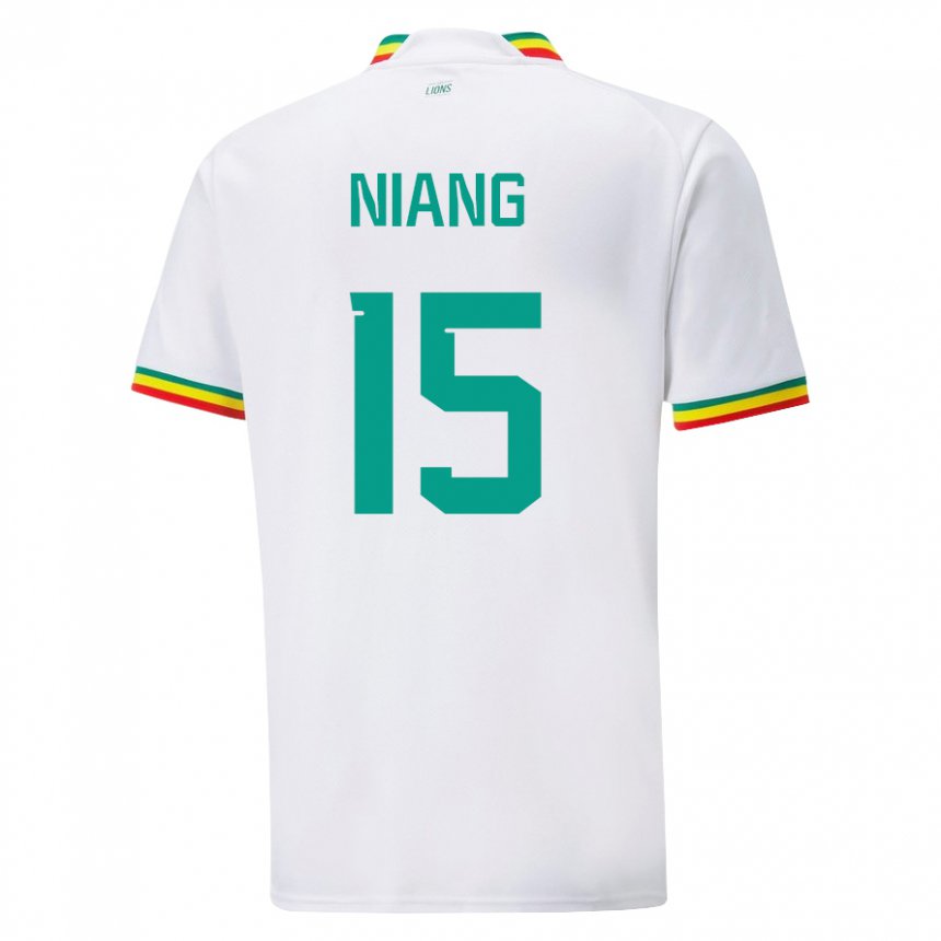 Børn Senegals Jeanne Niang #15 Hvid Hjemmebane Spillertrøjer 22-24 Trøje T-shirt