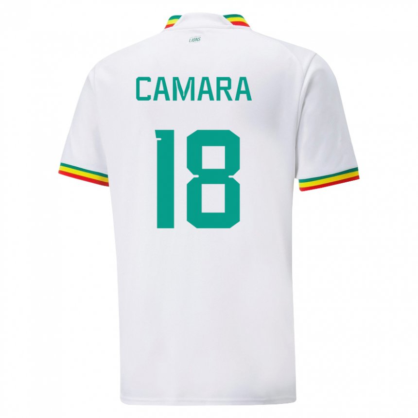 Børn Senegals Meta Camara #18 Hvid Hjemmebane Spillertrøjer 22-24 Trøje T-shirt