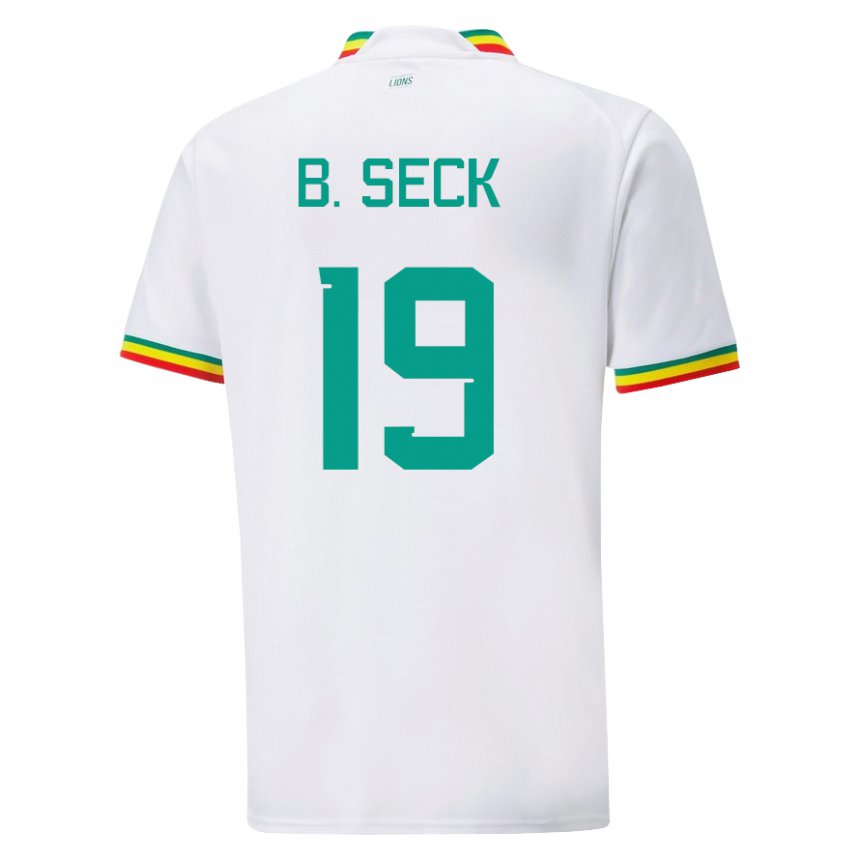 Børn Senegals Bineta Korkel Seck #19 Hvid Hjemmebane Spillertrøjer 22-24 Trøje T-shirt
