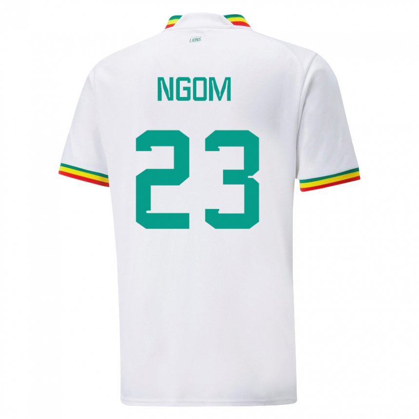 Børn Senegals Astou Ngom #23 Hvid Hjemmebane Spillertrøjer 22-24 Trøje T-shirt