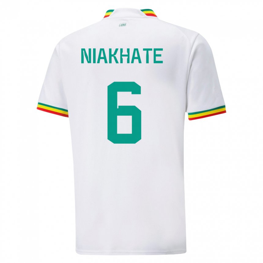 Børn Senegals Niakhate N Diaye #6 Hvid Hjemmebane Spillertrøjer 22-24 Trøje T-shirt