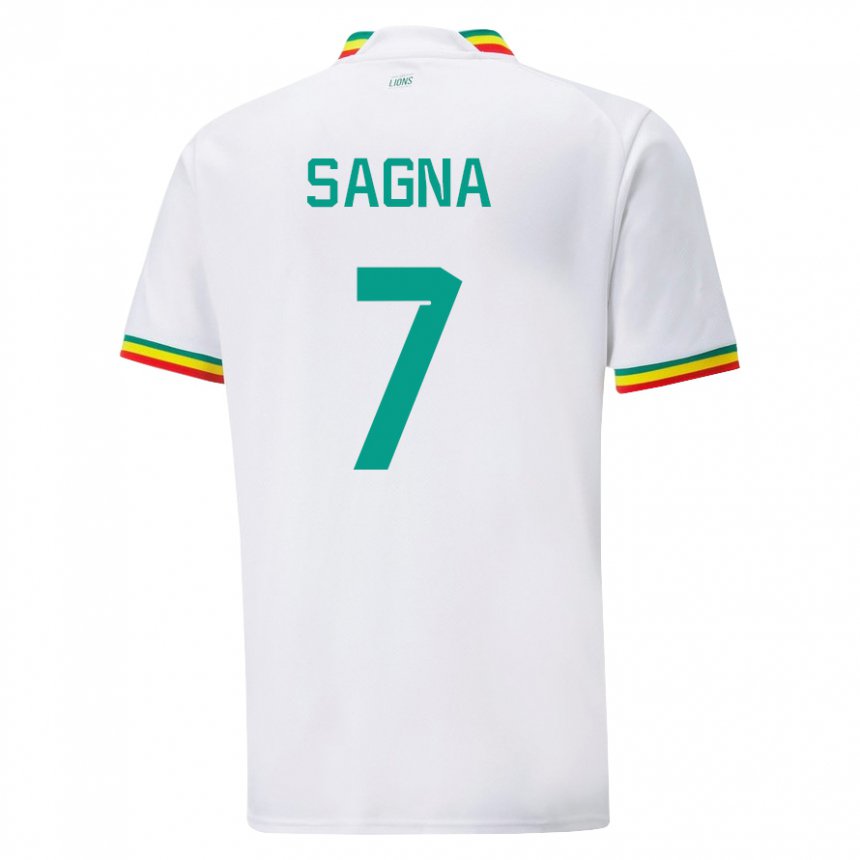 Børn Senegals Amadou Sagna #7 Hvid Hjemmebane Spillertrøjer 22-24 Trøje T-shirt