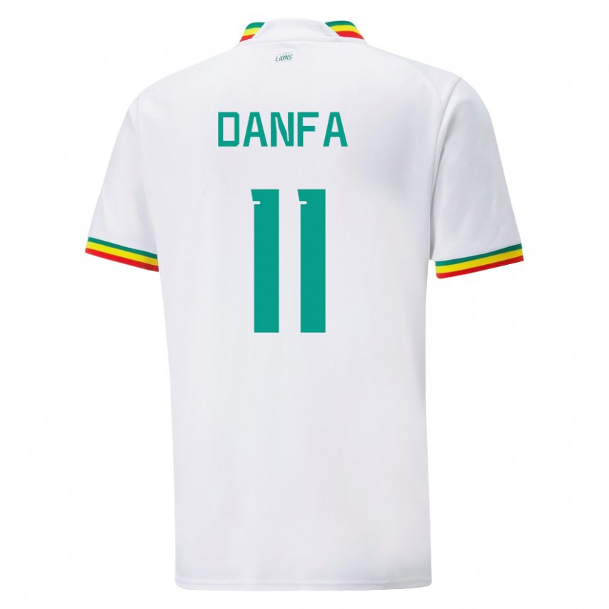 Børn Senegals Mamadou Danfa #11 Hvid Hjemmebane Spillertrøjer 22-24 Trøje T-shirt