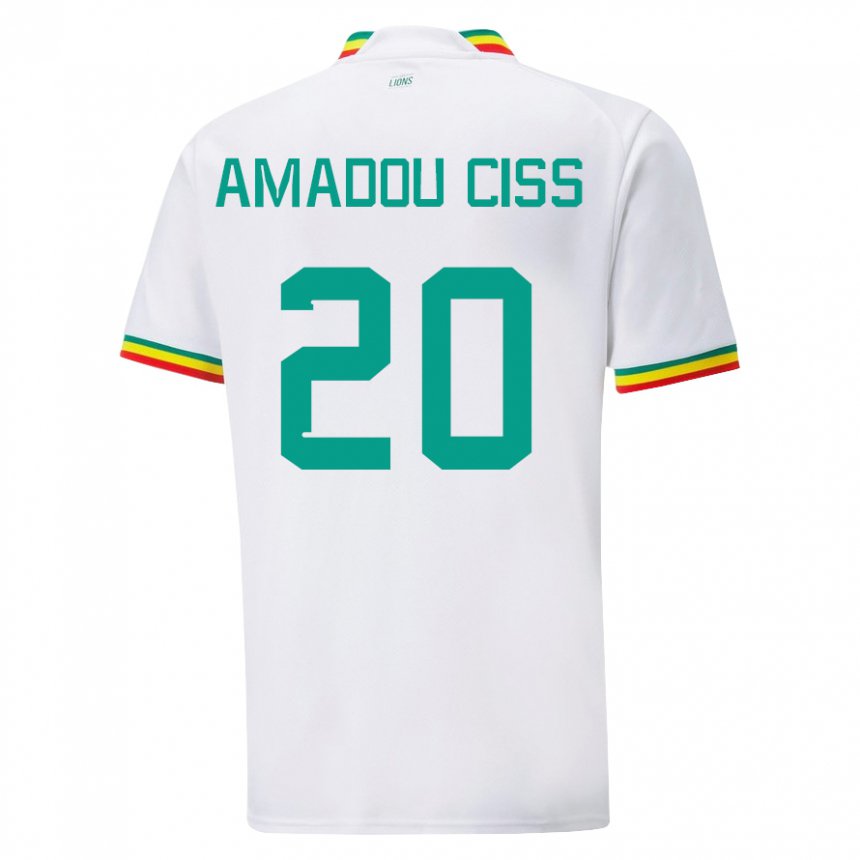 Børn Senegals Amadou Ciss #20 Hvid Hjemmebane Spillertrøjer 22-24 Trøje T-shirt