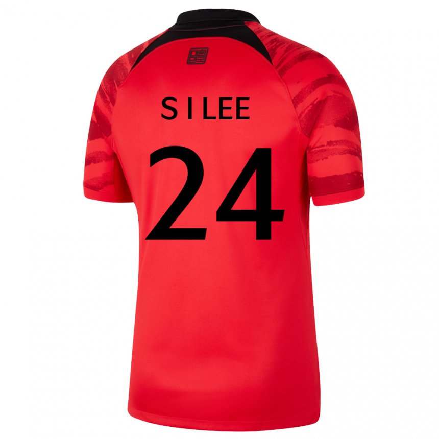 Børn Sydkoreas Lee Soo In #24 Rød Sort Hjemmebane Spillertrøjer 22-24 Trøje T-shirt