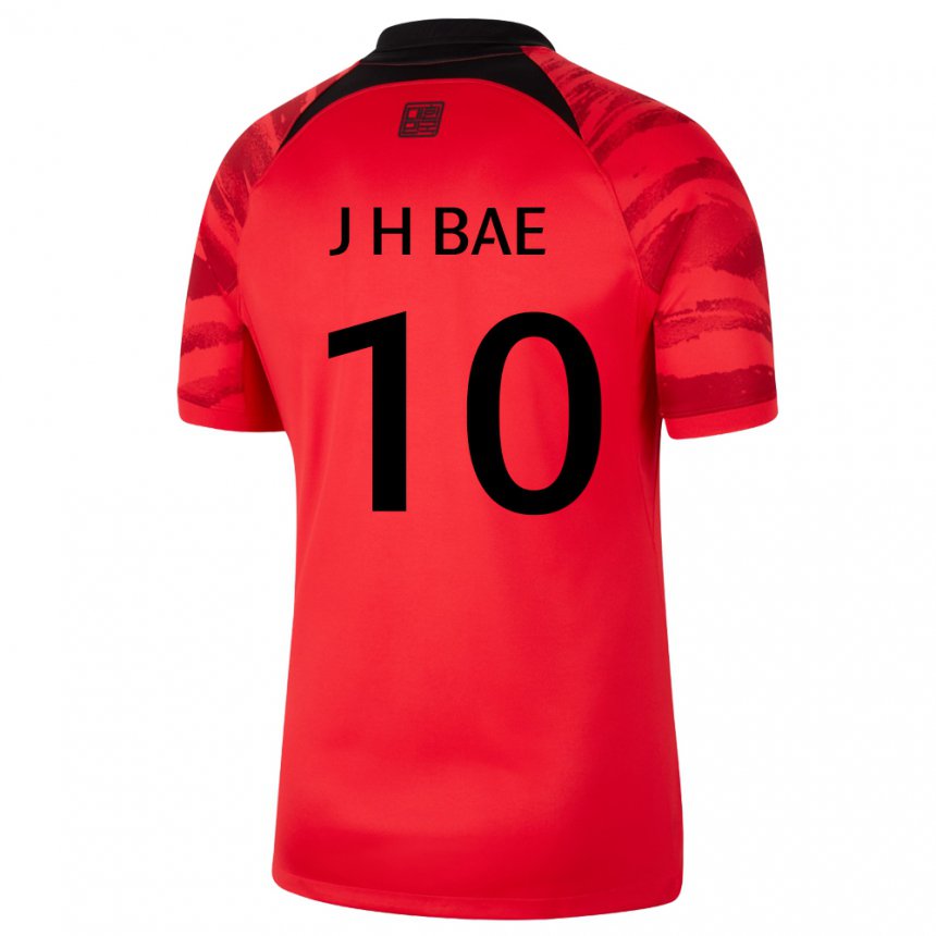 Børn Sydkoreas Bae Joon Ho #10 Rød Sort Hjemmebane Spillertrøjer 22-24 Trøje T-shirt