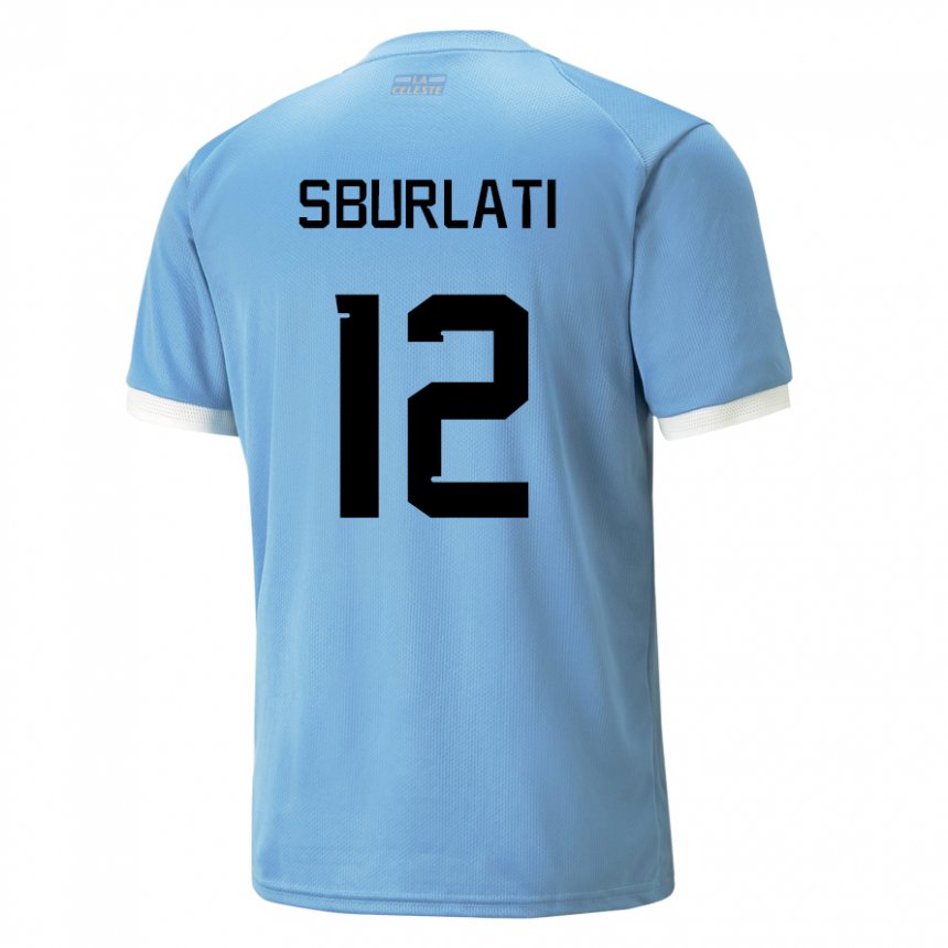 Børn Uruguays Vanina Sburlati #12 Blå Hjemmebane Spillertrøjer 22-24 Trøje T-shirt