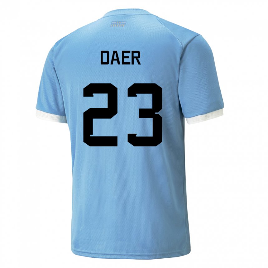 Børn Uruguays Zulma Daer #23 Blå Hjemmebane Spillertrøjer 22-24 Trøje T-shirt