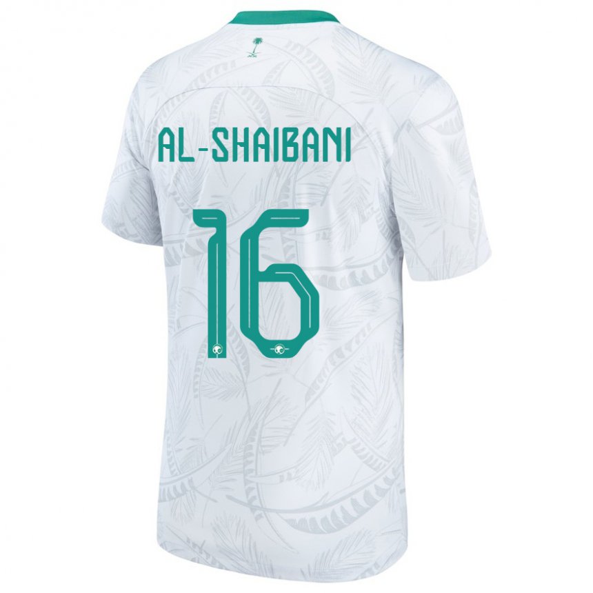 Børn Saudi-arabiens Asrar Al Shaibani #16 Hvid Hjemmebane Spillertrøjer 22-24 Trøje T-shirt