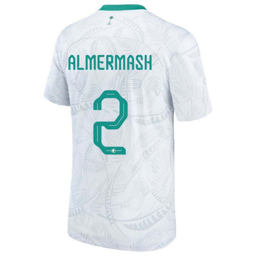 Børn Saudi-arabiens Oama Almermash #2 Hvid Hjemmebane Spillertrøjer 22-24 Trøje T-shirt