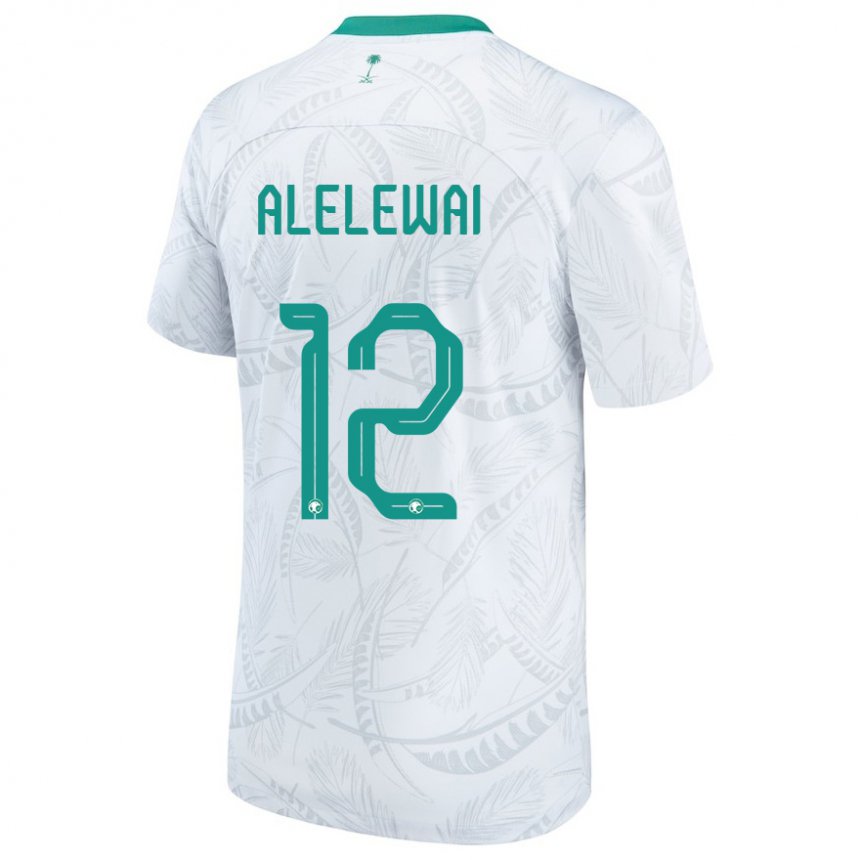 Børn Saudi-arabiens Abdulaziz Alelewai #12 Hvid Hjemmebane Spillertrøjer 22-24 Trøje T-shirt