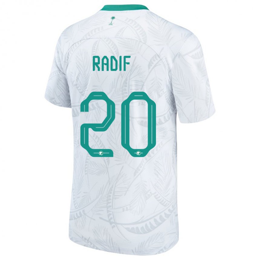 Børn Saudi-arabiens Abdullah Radif #20 Hvid Hjemmebane Spillertrøjer 22-24 Trøje T-shirt