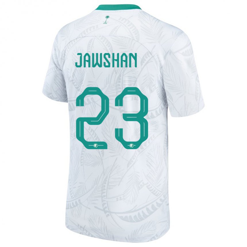 Børn Saudi-arabiens Yazeed Jawshan #23 Hvid Hjemmebane Spillertrøjer 22-24 Trøje T-shirt