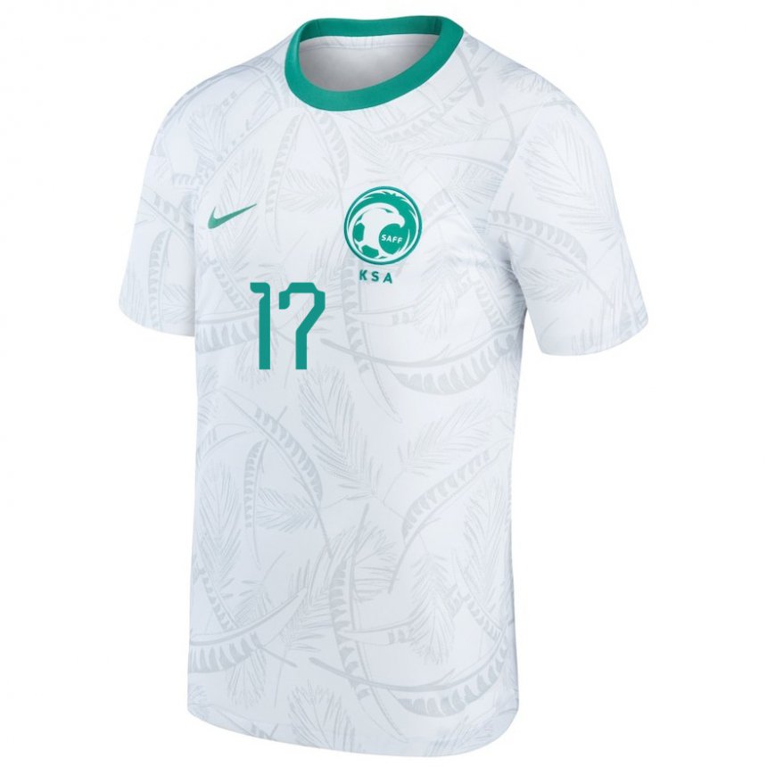 Børn Saudi-arabiens Nawaf Aljanahi #17 Hvid Hjemmebane Spillertrøjer 22-24 Trøje T-shirt