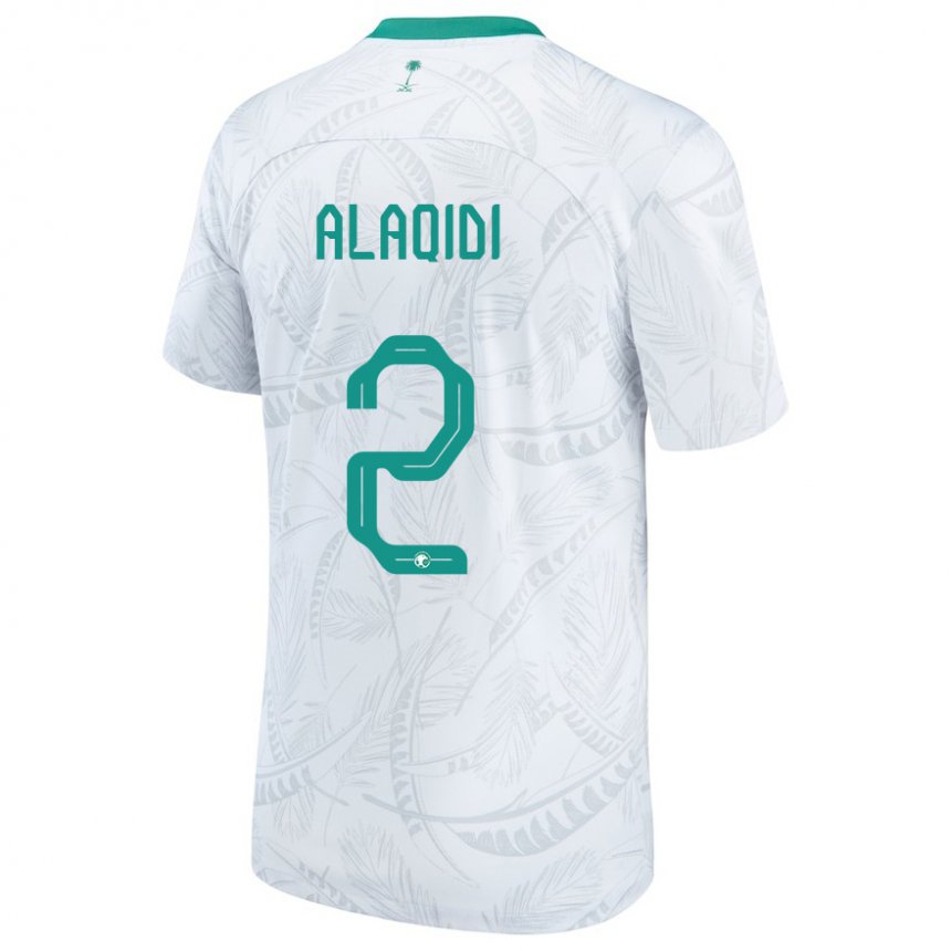 Børn Saudi-arabiens Nawaf Alaqidi #2 Hvid Hjemmebane Spillertrøjer 22-24 Trøje T-shirt