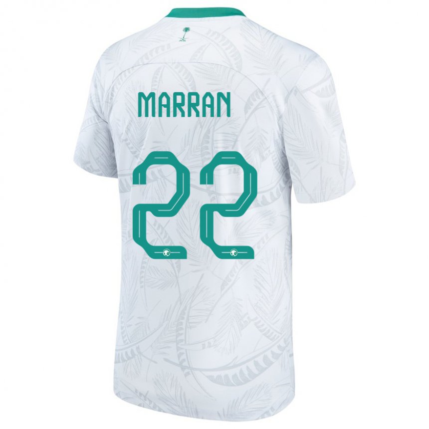 Børn Saudi-arabiens Mohammed Marran #22 Hvid Hjemmebane Spillertrøjer 22-24 Trøje T-shirt