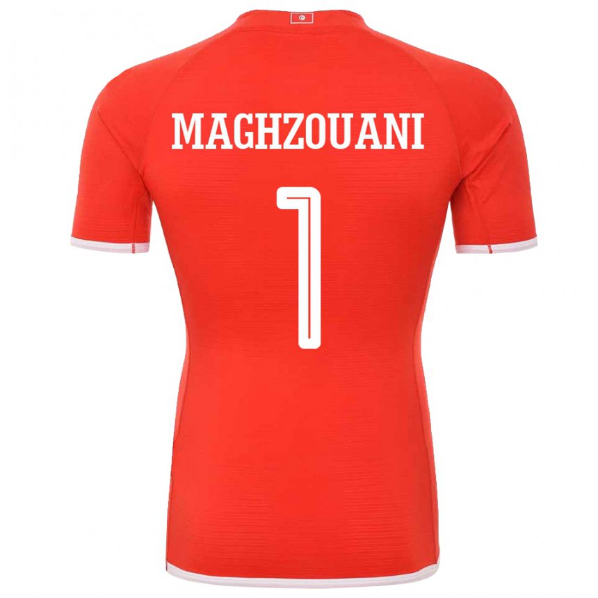Børn Tunesiens Wassim Maghzouani #1 Rød Hjemmebane Spillertrøjer 22-24 Trøje T-shirt