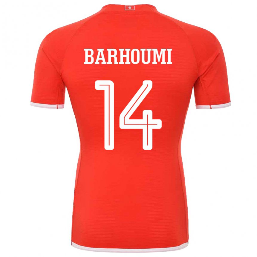 Børn Tunesiens Salah Barhoumi #14 Rød Hjemmebane Spillertrøjer 22-24 Trøje T-shirt