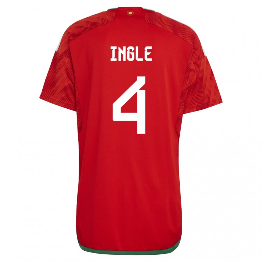Børn Wales Sophie Ingle #4 Rød Hjemmebane Spillertrøjer 22-24 Trøje T-shirt