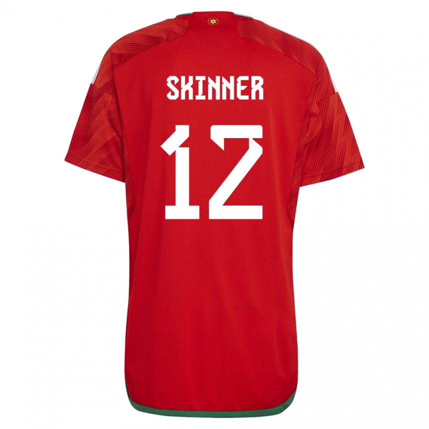 Børn Wales Claire Skinner #12 Rød Hjemmebane Spillertrøjer 22-24 Trøje T-shirt