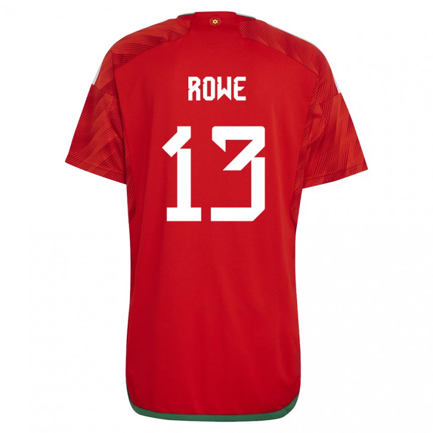 Børn Wales Rachel Rowe #13 Rød Hjemmebane Spillertrøjer 22-24 Trøje T-shirt