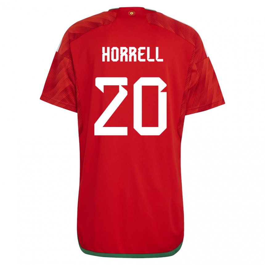 Børn Wales Grace Horrell #20 Rød Hjemmebane Spillertrøjer 22-24 Trøje T-shirt
