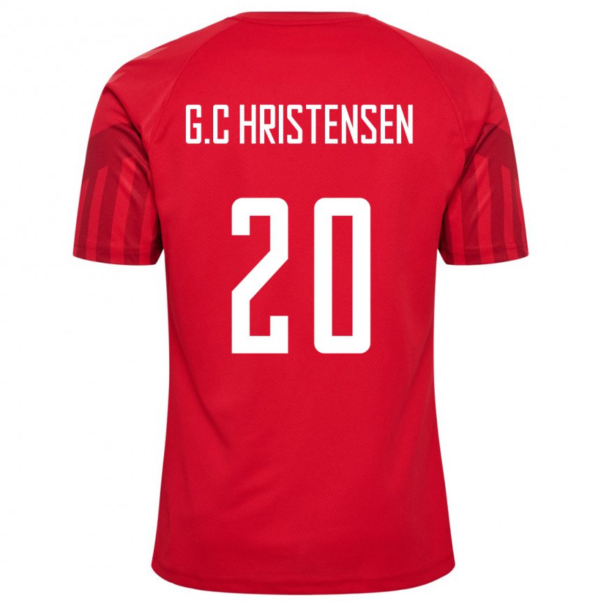 Børn Danmarks Gustav Christensen #20 Rød Hjemmebane Spillertrøjer 22-24 Trøje T-shirt