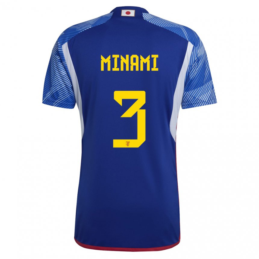 Børn Japans Moeka Minami #3 Kongeblå Hjemmebane Spillertrøjer 22-24 Trøje T-shirt