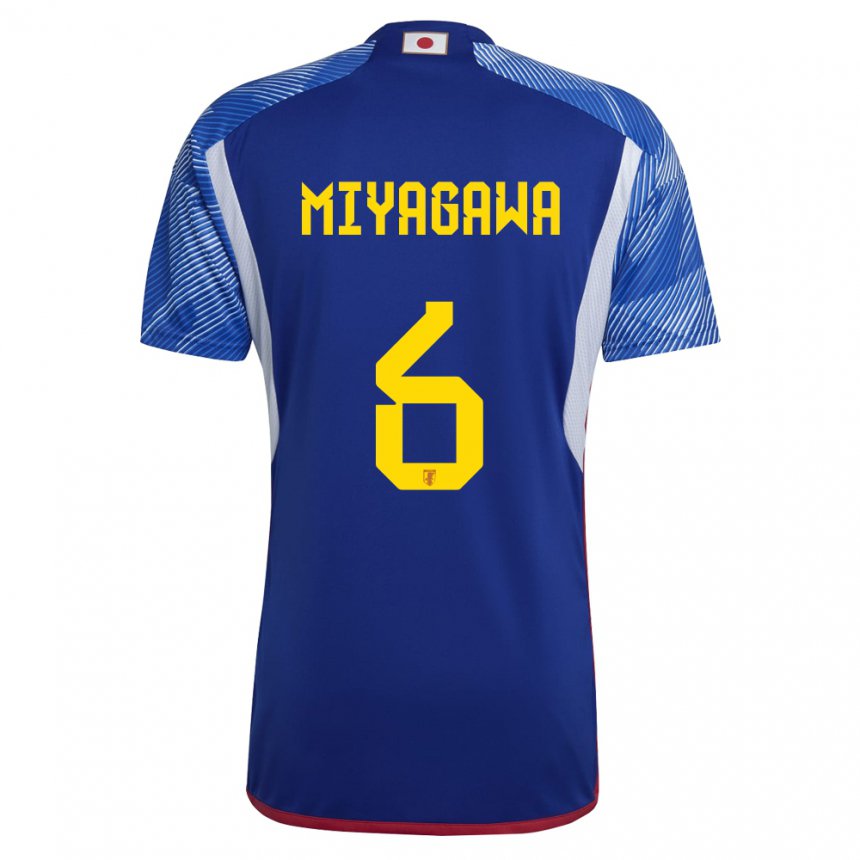 Børn Japans Asato Miyagawa #6 Kongeblå Hjemmebane Spillertrøjer 22-24 Trøje T-shirt