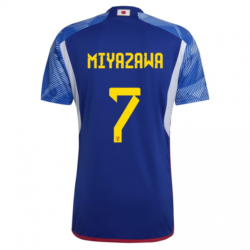 Børn Japans Hinata Miyazawa #7 Kongeblå Hjemmebane Spillertrøjer 22-24 Trøje T-shirt