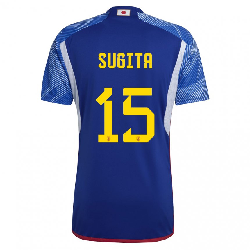 Børn Japans Hina Sugita #15 Kongeblå Hjemmebane Spillertrøjer 22-24 Trøje T-shirt