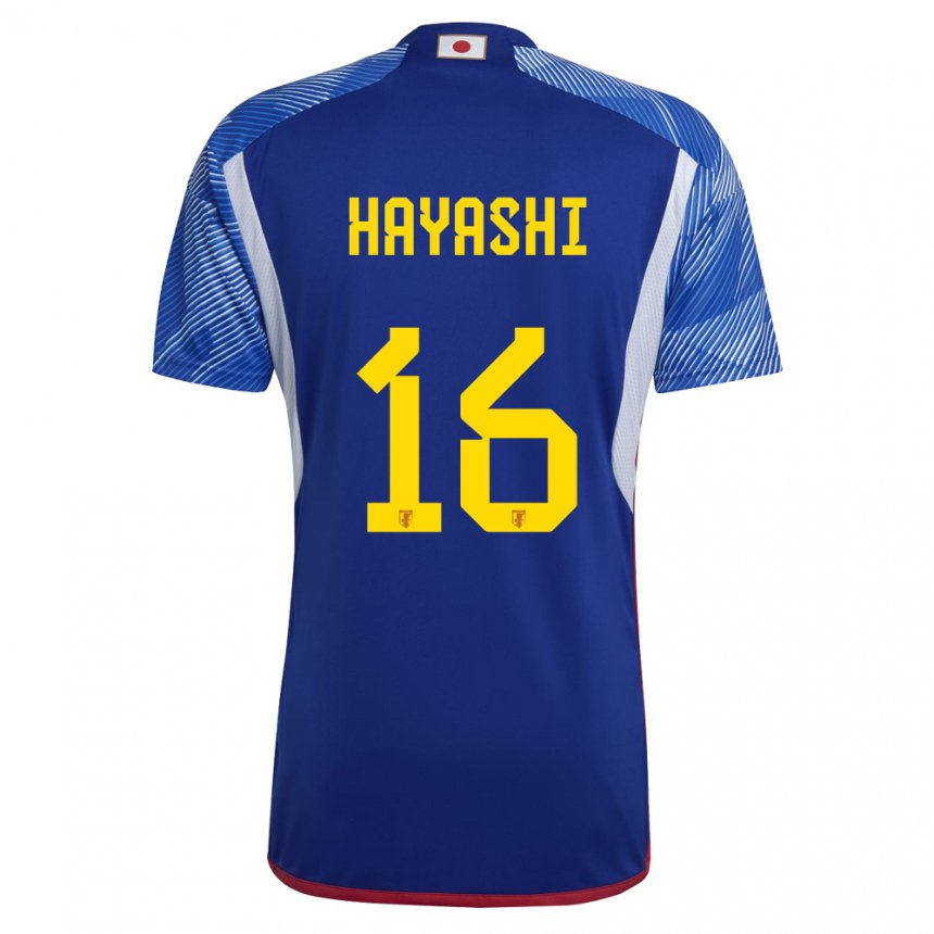 Børn Japans Honoka Hayashi #16 Kongeblå Hjemmebane Spillertrøjer 22-24 Trøje T-shirt
