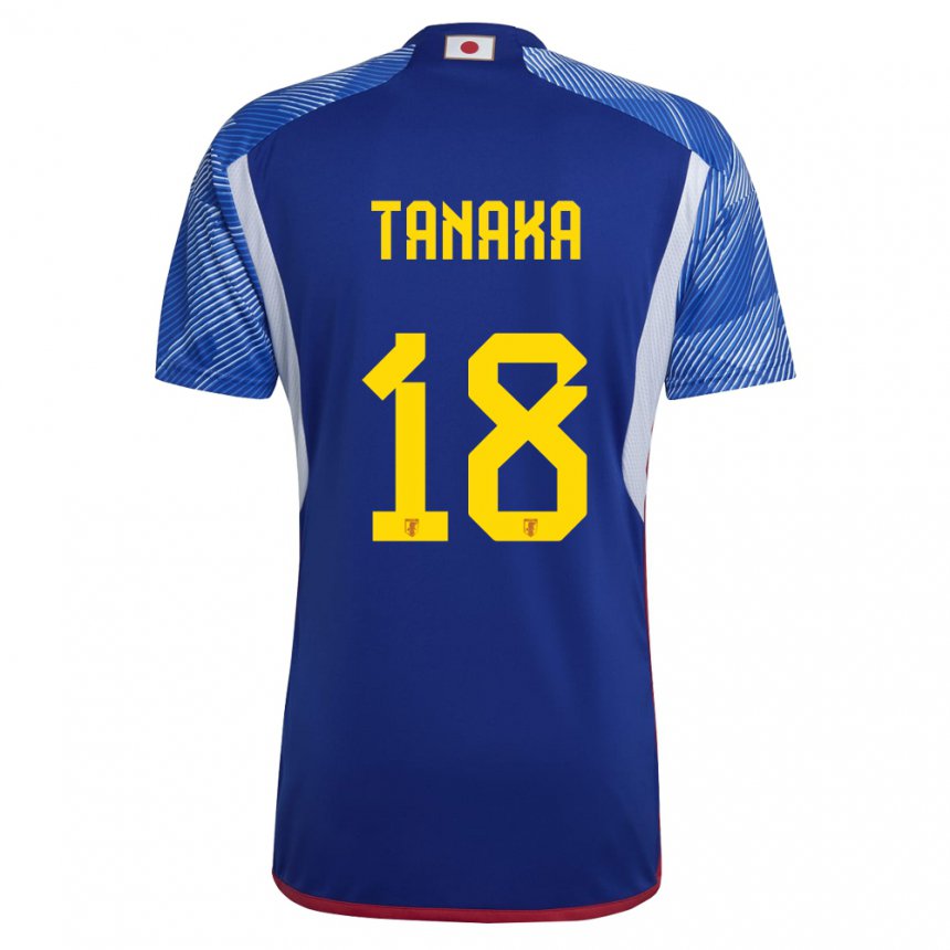 Børn Japans Momoko Tanaka #18 Kongeblå Hjemmebane Spillertrøjer 22-24 Trøje T-shirt