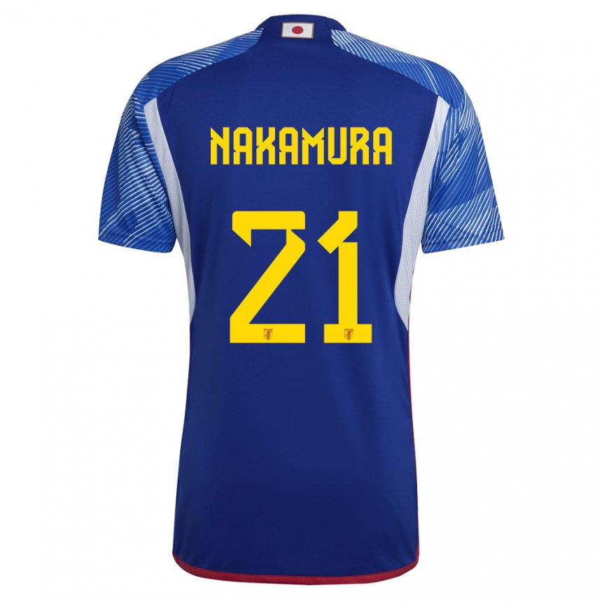 Børn Japans Jiro Nakamura #21 Kongeblå Hjemmebane Spillertrøjer 22-24 Trøje T-shirt