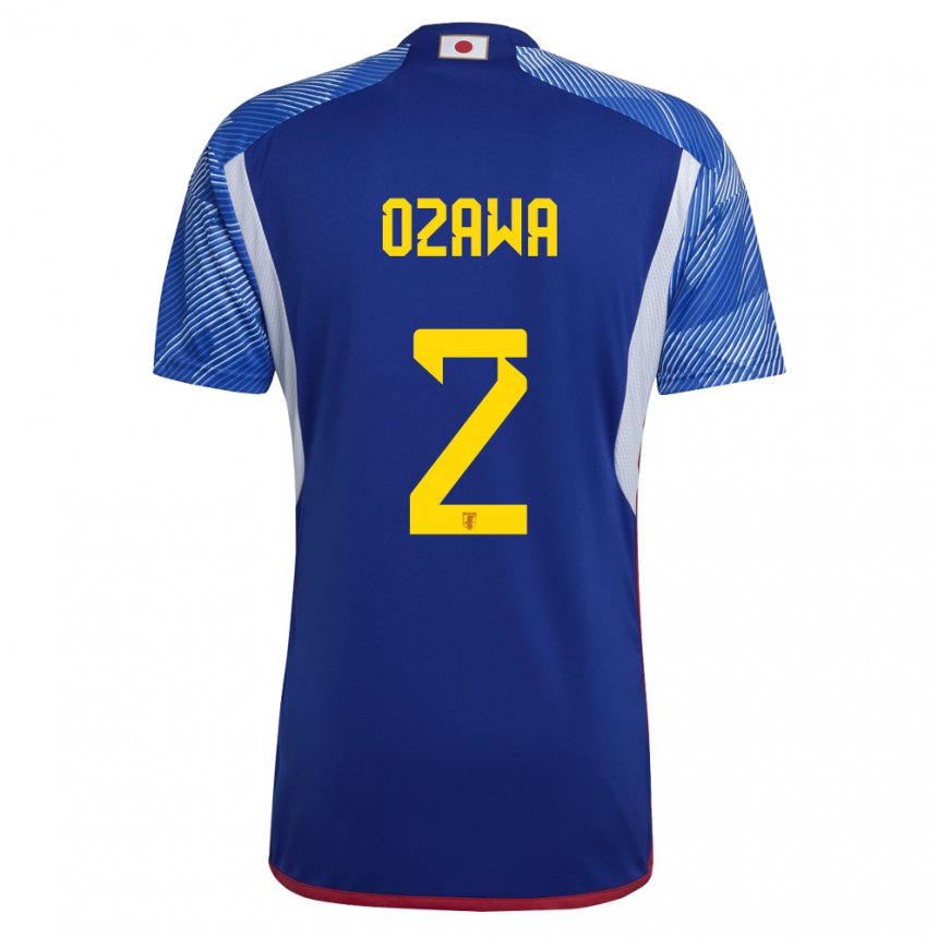 Børn Japans Haruki Ozawa #2 Kongeblå Hjemmebane Spillertrøjer 22-24 Trøje T-shirt
