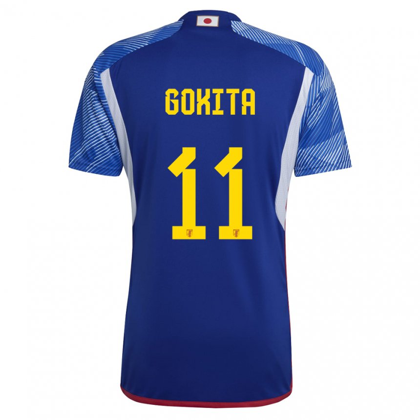 Børn Japans Kishin Gokita #11 Kongeblå Hjemmebane Spillertrøjer 22-24 Trøje T-shirt