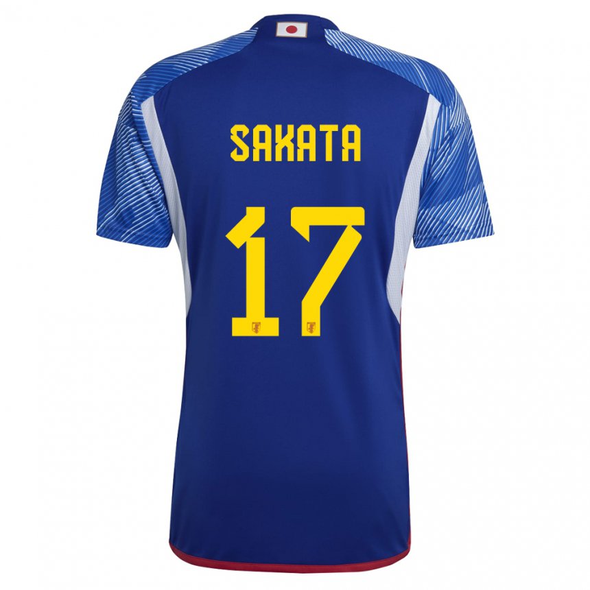 Børn Japans Reiya Sakata #17 Kongeblå Hjemmebane Spillertrøjer 22-24 Trøje T-shirt