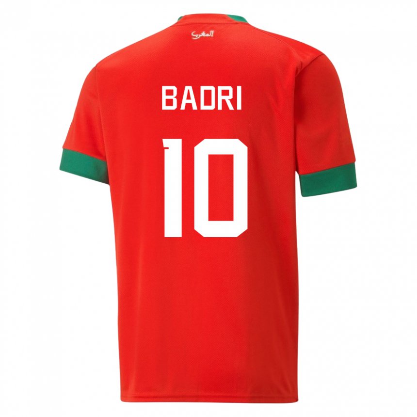 Børn Marokkos Najat Badri #10 Rød Hjemmebane Spillertrøjer 22-24 Trøje T-shirt