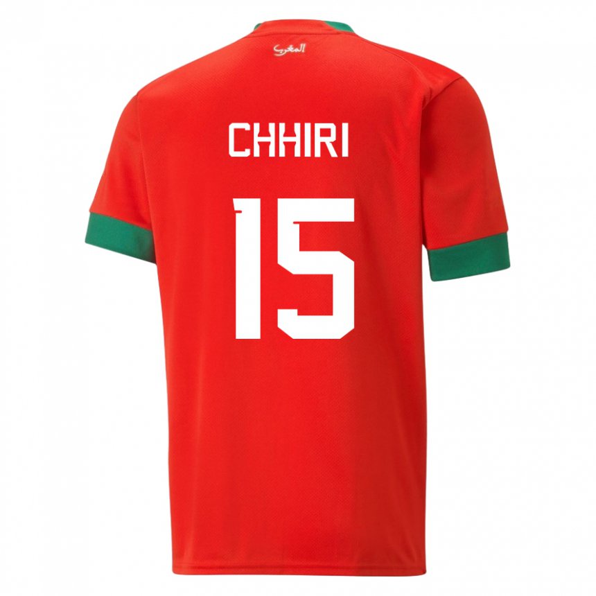 Børn Marokkos Ghizlane Chhiri #15 Rød Hjemmebane Spillertrøjer 22-24 Trøje T-shirt