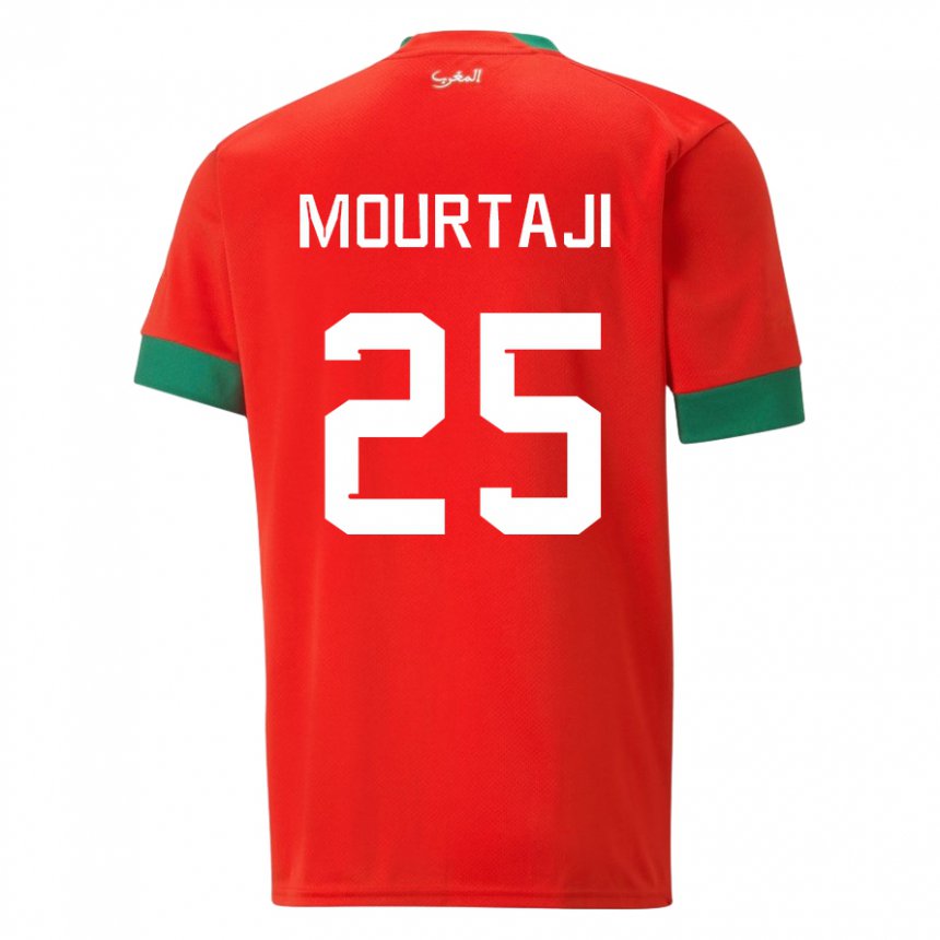 Børn Marokkos Chaymaa Mourtaji #25 Rød Hjemmebane Spillertrøjer 22-24 Trøje T-shirt