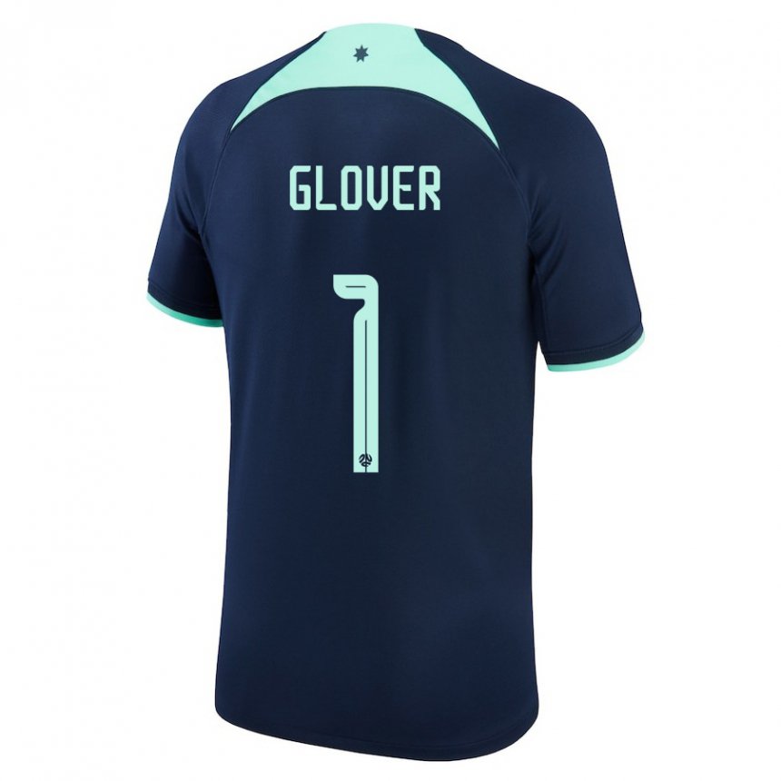 Børn Australiens Thomas Glover #1 Mørkeblå Udebane Spillertrøjer 22-24 Trøje T-shirt