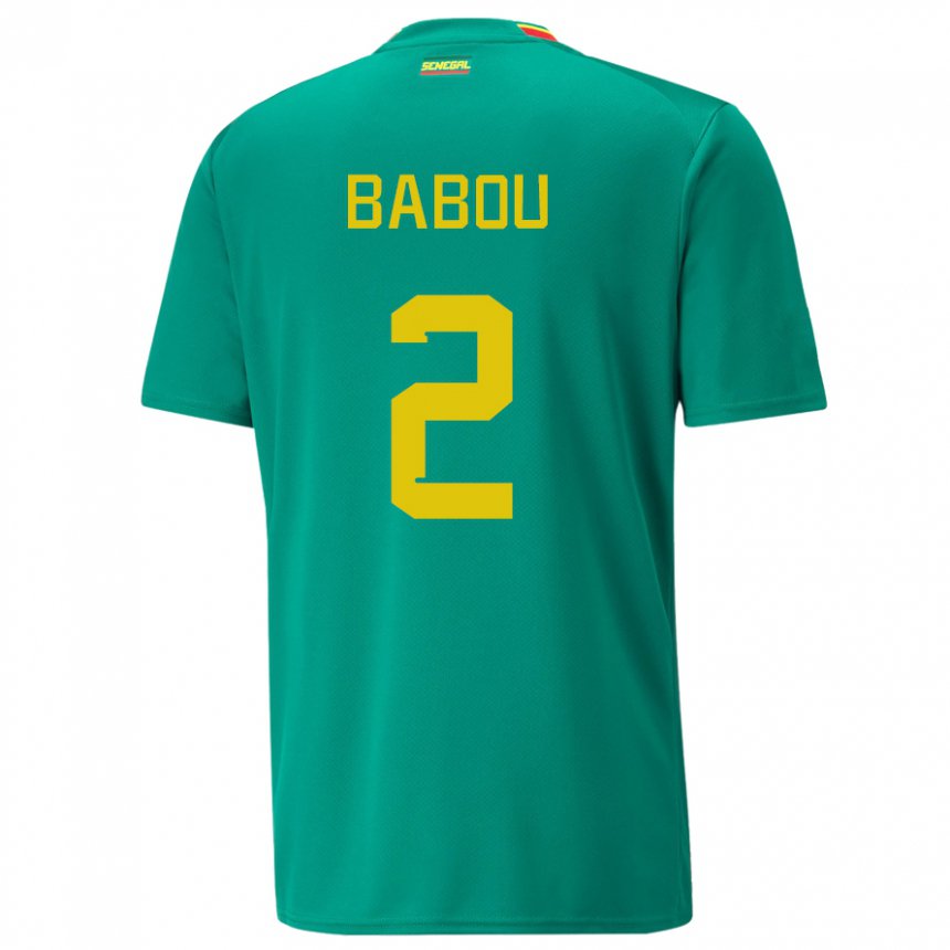 Børn Senegals Marieme Babou #2 Grøn Udebane Spillertrøjer 22-24 Trøje T-shirt
