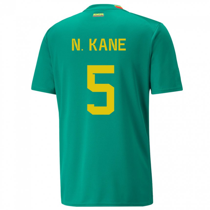 Børn Senegals Ndeye Ndiaye Kane #5 Grøn Udebane Spillertrøjer 22-24 Trøje T-shirt