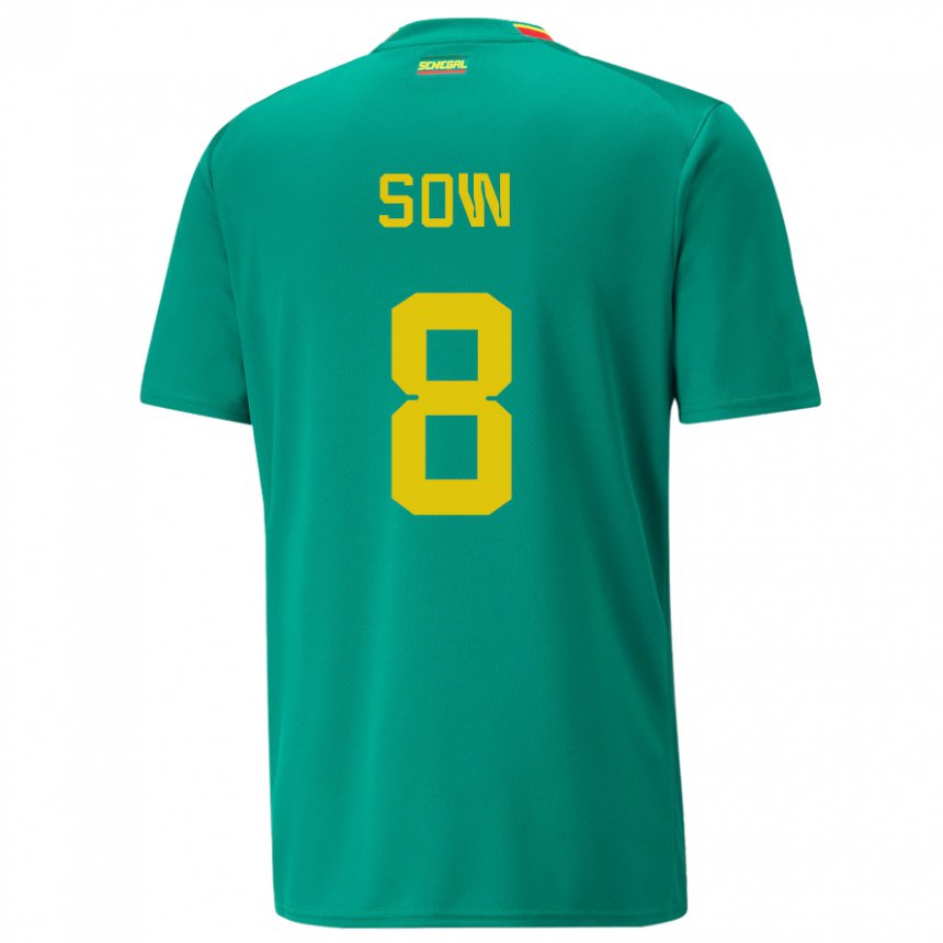 Børn Senegals Mbayang Sow #8 Grøn Udebane Spillertrøjer 22-24 Trøje T-shirt