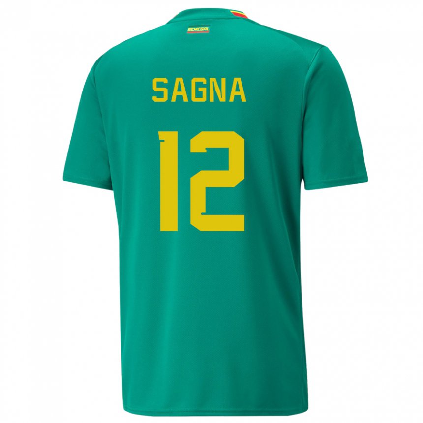 Børn Senegals Safietou Sagna #12 Grøn Udebane Spillertrøjer 22-24 Trøje T-shirt